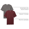 Amazon Essentials Short Sleeve Henley Shirt for Men – Regular-Fit Pique (Available in Big & Tall), Pack of 2(Burgundy/Grey)