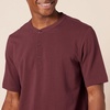 Amazon Essentials Short Sleeve Henley Shirt for Men – Regular-Fit Pique (Available in Big & Tall), Pack of 2(Burgundy/Grey)