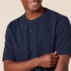 Amazon Essentials Short Sleeve Henley Shirt for Men – Regular-Fit Pique (Available in Big & Tall), Pack of 2(Navy/White)