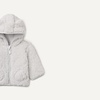 Amazon Essentials Unisex Babies’ Hooded Sherpa Jacket(Dove Grey)