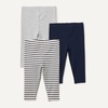 Amazon Essentials Unisex Toddlers and Babies’ Leggings(Light Grey Heather/Navy/Stripe)