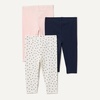 Amazon Essentials Unisex Toddlers and Babies’ Leggings(Navy/Pale Pink/Dots)