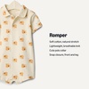 Amazon Essentials x Sofia Grainge Baby Boys’ Short Sleeve Cotton Romper with Snap Closure, Breathable(Elephants)