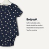 Amazon Essentials x Sofia Grainge Unisex Babies’ Short Sleeve Crewneck Bodysuit(Bunnies/Light Blue/Stripe)