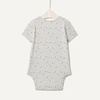 Amazon Essentials x Sofia Grainge Unisex Babies’ Short Sleeve Crewneck Bodysuit(Dark Green/Sheep/Stripe)