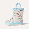 Amazon Essentials x Sofia Grainge Unisex Toddlers’ Waterproof Rubber Rain Boots for Boys and Girls(Light Tan Frogs)