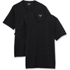 Amazon Essentials Men’s Cotton Short-Sleeve V-Neck T-Shirts, Pack of 2(Black/Black)