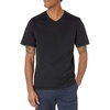 Amazon Essentials Men’s Cotton Short-Sleeve V-Neck T-Shirts, Pack of 2(Black/Olive)