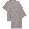 Amazon Essentials Men’s Cotton Short-Sleeve V-Neck T-Shirts, Pack of 2(Heather Grey  Cactus Print)