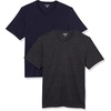 Amazon Essentials Men’s Cotton Short-Sleeve V-Neck T-Shirts, Pack of 2(Navy/Charcoal Heather)