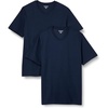 Amazon Essentials Men’s Cotton Short-Sleeve V-Neck T-Shirts, Pack of 2(Navy/Navy)