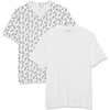 Amazon Essentials Men’s Cotton Short-Sleeve V-Neck T-Shirts, Pack of 2(White  Pineapple Print)