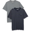 Heather Grey/Navy  Stripe