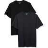 Amazon Essentials Men’s Slim-Fit Crewneck Short Sleeve Cotton T-Shirts(Black/Charcoal Heather)