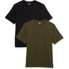 Amazon Essentials Men’s Slim-Fit Crewneck Short Sleeve Cotton T-Shirts(Black/Olive)