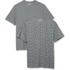 Amazon Essentials Men’s Slim-Fit Crewneck Short Sleeve Cotton T-Shirts(Heather Grey  Cactus Print)