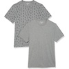 Amazon Essentials Men’s Slim-Fit Crewneck Short Sleeve Cotton T-Shirts(Heather Grey cactus Print)