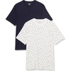 Amazon Essentials Men’s Slim-Fit Crewneck Short Sleeve Cotton T-Shirts(Navy  Boat Print)