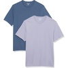 Amazon Essentials Men’s Slim-Fit Crewneck Short Sleeve Cotton T-Shirts(Washed Blue/Lavender)