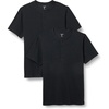 Amazon Essentials Men’s Slim-Fit Short-Sleeve Pique Henley Shirt, Pack of 2(Black)