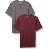 Amazon Essentials Short Sleeve Henley Shirt for Men – Regular-Fit Pique (Available in Big & Tall), Pack of 2(Burgundy/Grey)