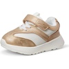 Amazon Essentials Unisex Kids and Toddlers’ Hook and Loop Athletic Sneakers for Boys and Girls(Metallic Gold)