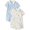Amazon Essentials x Sofia Grainge Baby Boys’ Short Sleeve Cotton Romper with Snap Closure, Breathable(Sailboats/Uneven Stripe)