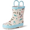 Amazon Essentials x Sofia Grainge Unisex Toddlers’ Waterproof Rubber Rain Boots for Boys and Girls(Light Tan Frogs)