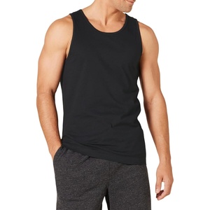 Amazon Essentials Men’s Active Quick Dry Tech Stretch Moisture Wicking Lightweight Gym Tank Top(Black)