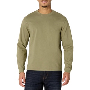 Amazon Essentials Men’s Relaxed Fit Long Sleeve T-Shirt(Light Olive)
