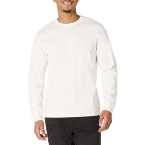 Amazon Essentials Men’s Relaxed Fit Long Sleeve T-Shirt(White)