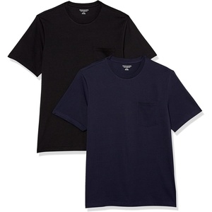 Amazon Essentials Men’s Short-Sleeve Crewneck Pocket T-Shirts(Black/Navy)
