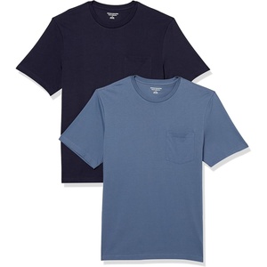 Amazon Essentials Men’s Short-Sleeve Crewneck Pocket T-Shirts(Navy/Dark Blue)