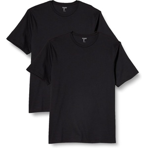 Amazon Essentials Men’s Slim-Fit Crewneck Short Sleeve Cotton T-Shirts(Black/Black)