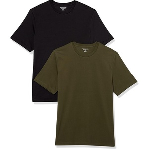 Amazon Essentials Men’s Slim-Fit Crewneck Short Sleeve Cotton T-Shirts(Black/Olive)