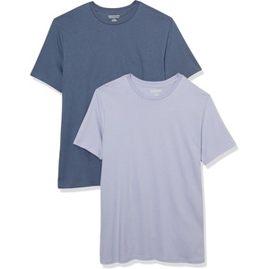 Amazon Essentials Men’s Slim-Fit Crewneck Short Sleeve Cotton T-Shirts(Washed Blue/Lavendar)