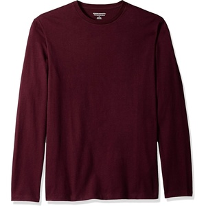 Amazon Essentials Men’s Slim-Fit Long Sleeve T-Shirt(Burgundy)