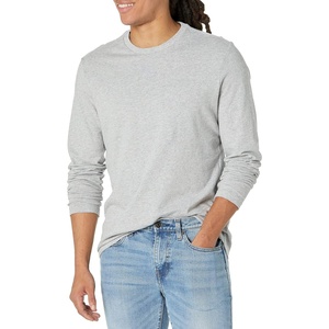 Amazon Essentials Men’s Slim-Fit Long Sleeve T-Shirt(Light Grey Heather)