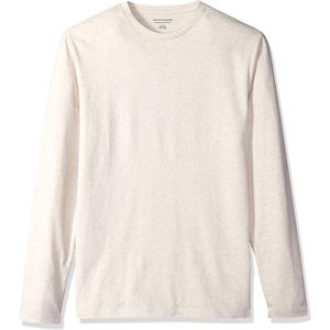 Amazon Essentials Men’s Slim-Fit Long Sleeve T-Shirt(Oatmeal Heather)