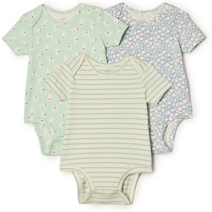 Amazon Essentials x Sofia Grainge Unisex Babies’ Short Sleeve Crewneck Bodysuit(Rabbits/Round Trees/Stripe)