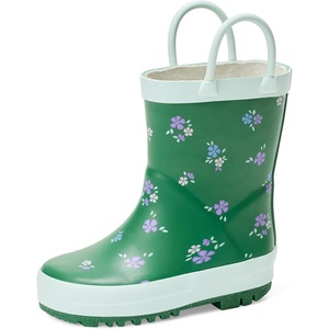 Amazon Essentials x Sofia Grainge Unisex Toddlers’ Waterproof Rubber Rain Boots for Boys and Girls(Green Flowers)