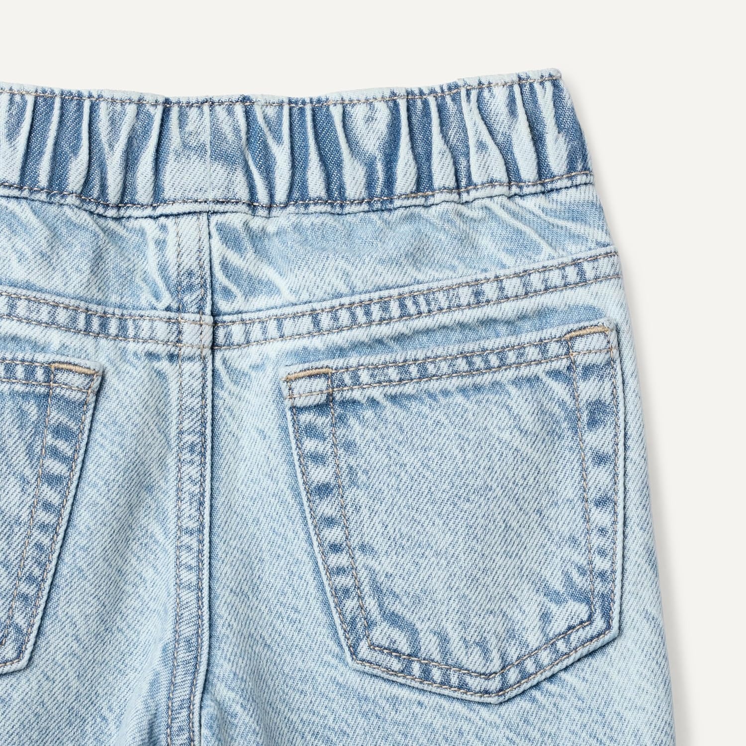 image:imageAmazon Essentials Baby Girls Soft Stretch RelaxedFit Wide Leg JeansClassic Light Wash