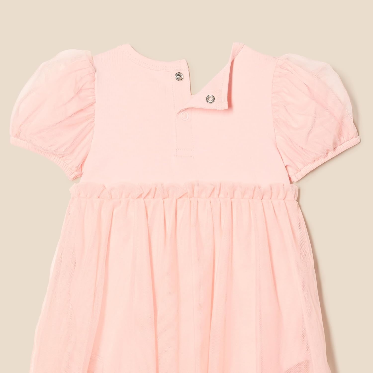 image:imageAmazon Essentials Baby Girls Tulle Bodysuit Dress with Puff SleevesLight Pink