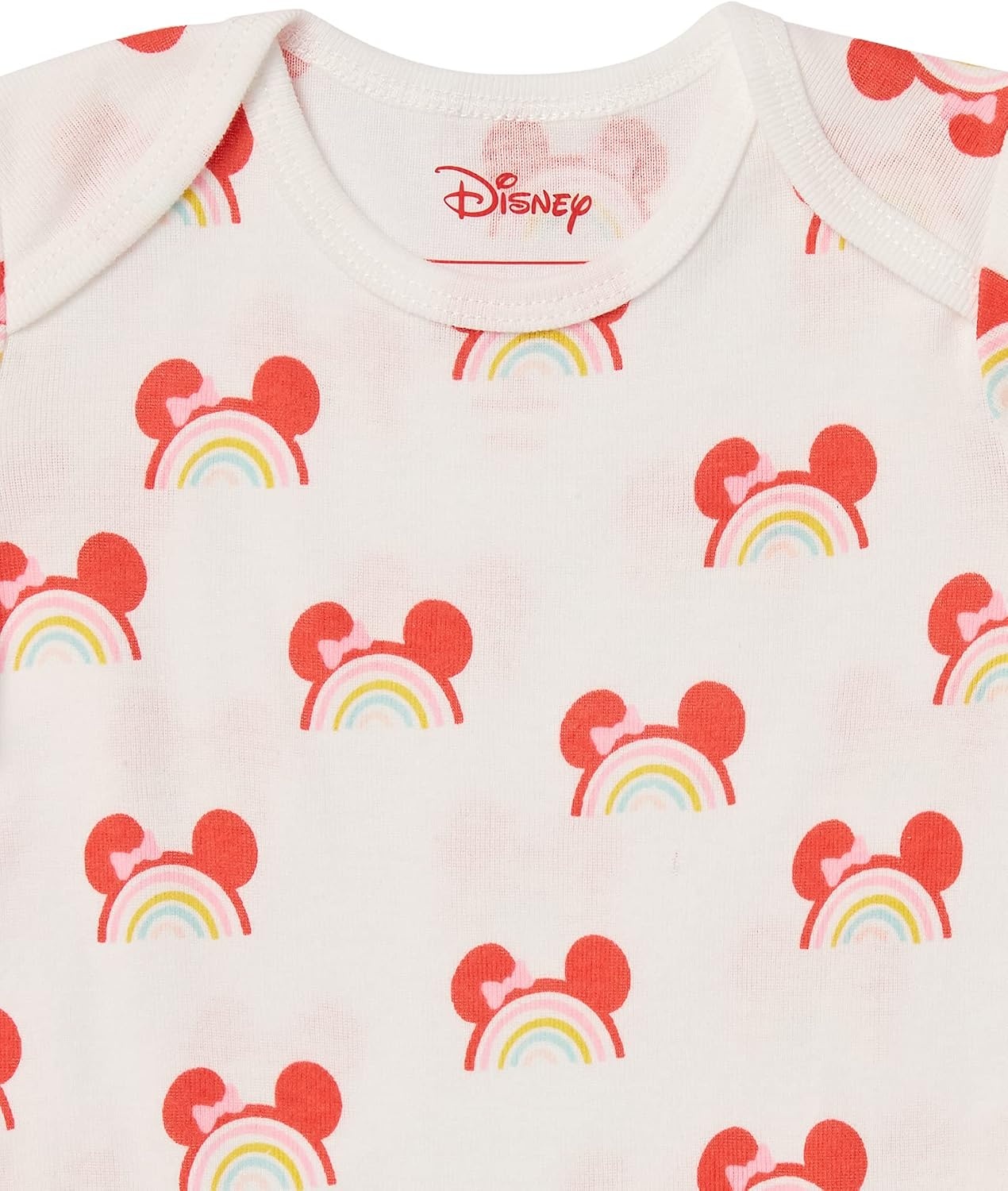 image:imageAmazon Essentials Disney Marvel Star Wars Princess Baby Girls Cotton Knit ShortSleeve Bodysuits Pack of 6Minnie Rainbow Chaser