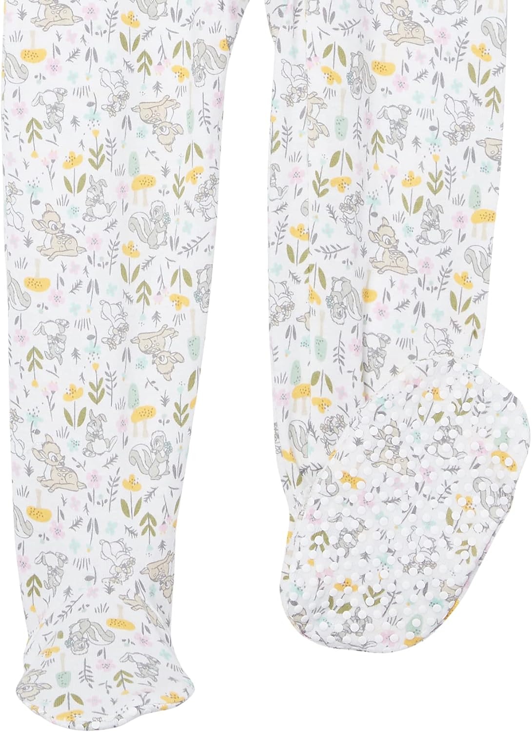 image:imageAmazon Essentials Disney Marvel Star Wars Unisex Babies SnugFit Cotton Footed Sleepers MultipacksBambi Nature Print