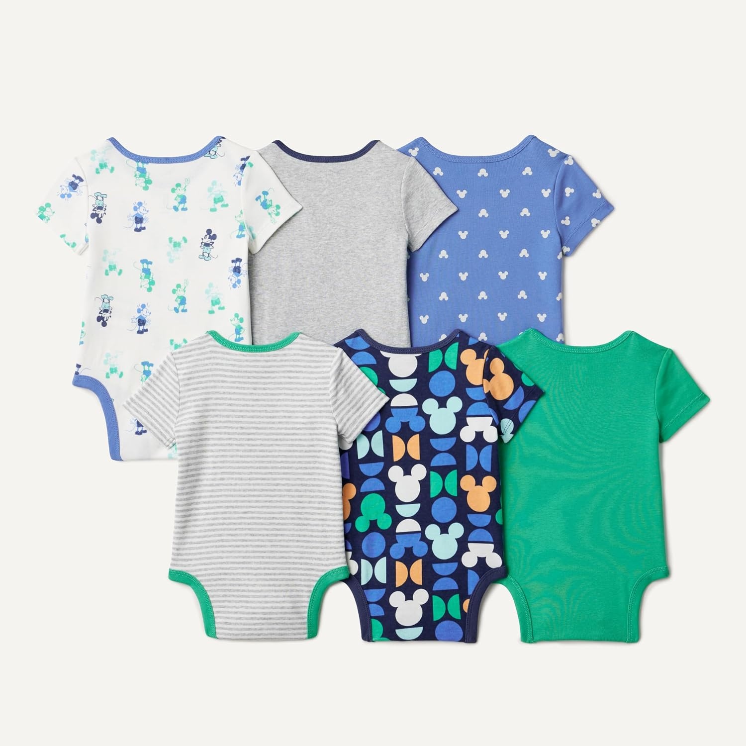 image:imageAmazon Essentials Disney Marvel Star Wars Unisex Babies SnugFit Cotton Footed Sleepers MultipacksMickey Oh Boy