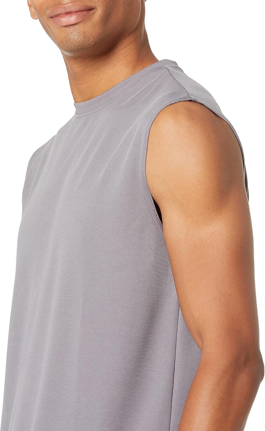 image:imageAmazon Essentials Mens Active Performance Tech Muscle Sleeveless Top Breathable Moisture Wicking Workout ShirtMedium GreyRoyal Blue
