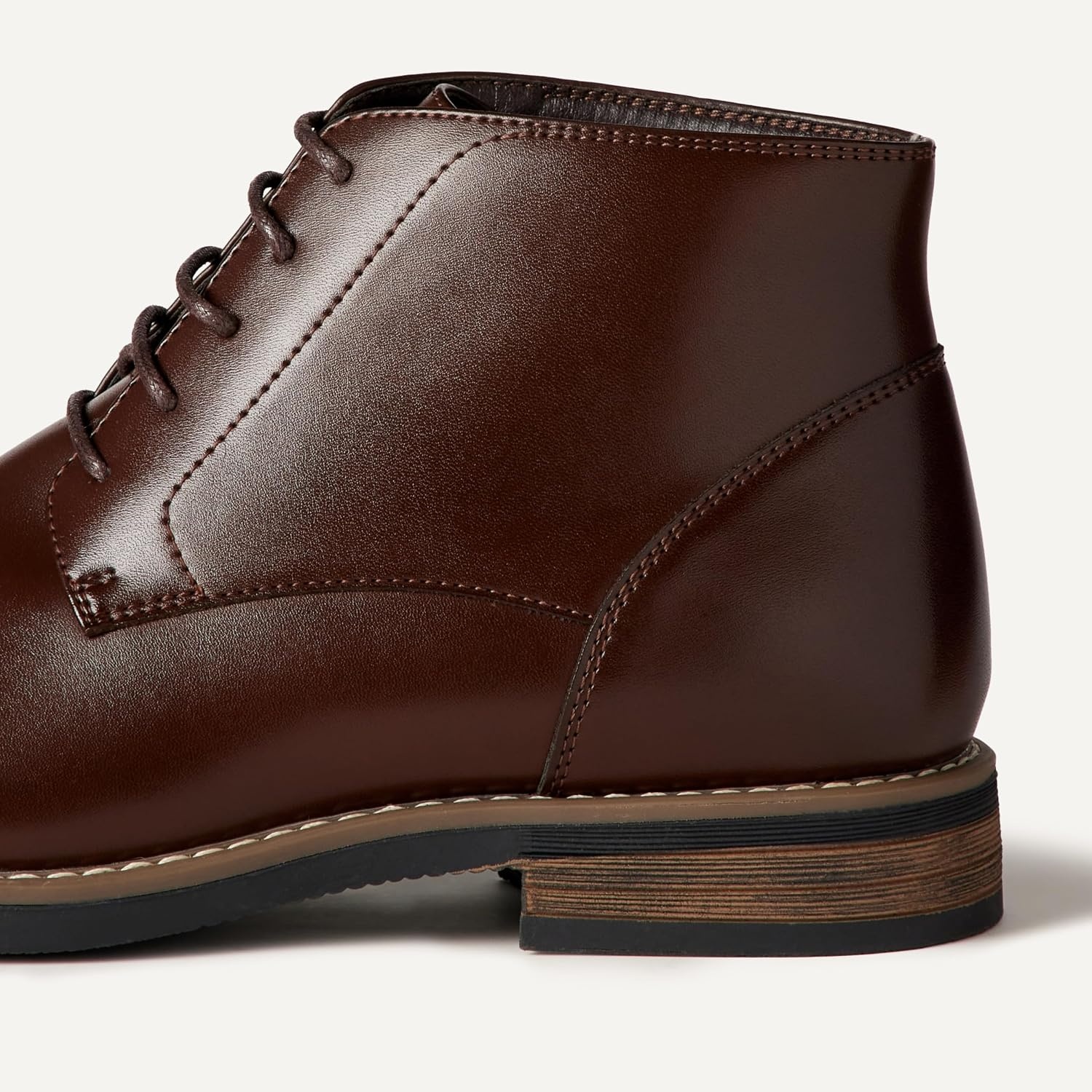 image:imageAmazon Essentials Mens Cap Toe Lace Up Ankle Dress BootsDark Brown