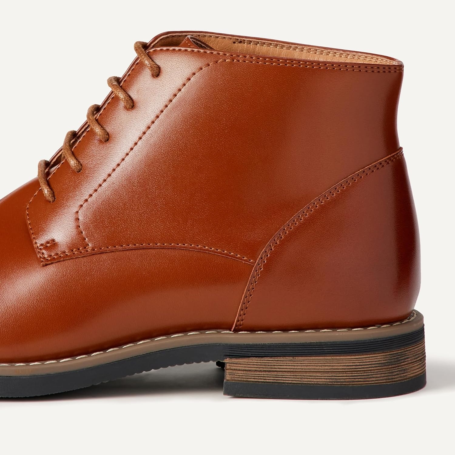 image:imageAmazon Essentials Mens Cap Toe Lace Up Ankle Dress BootsDark Tan
