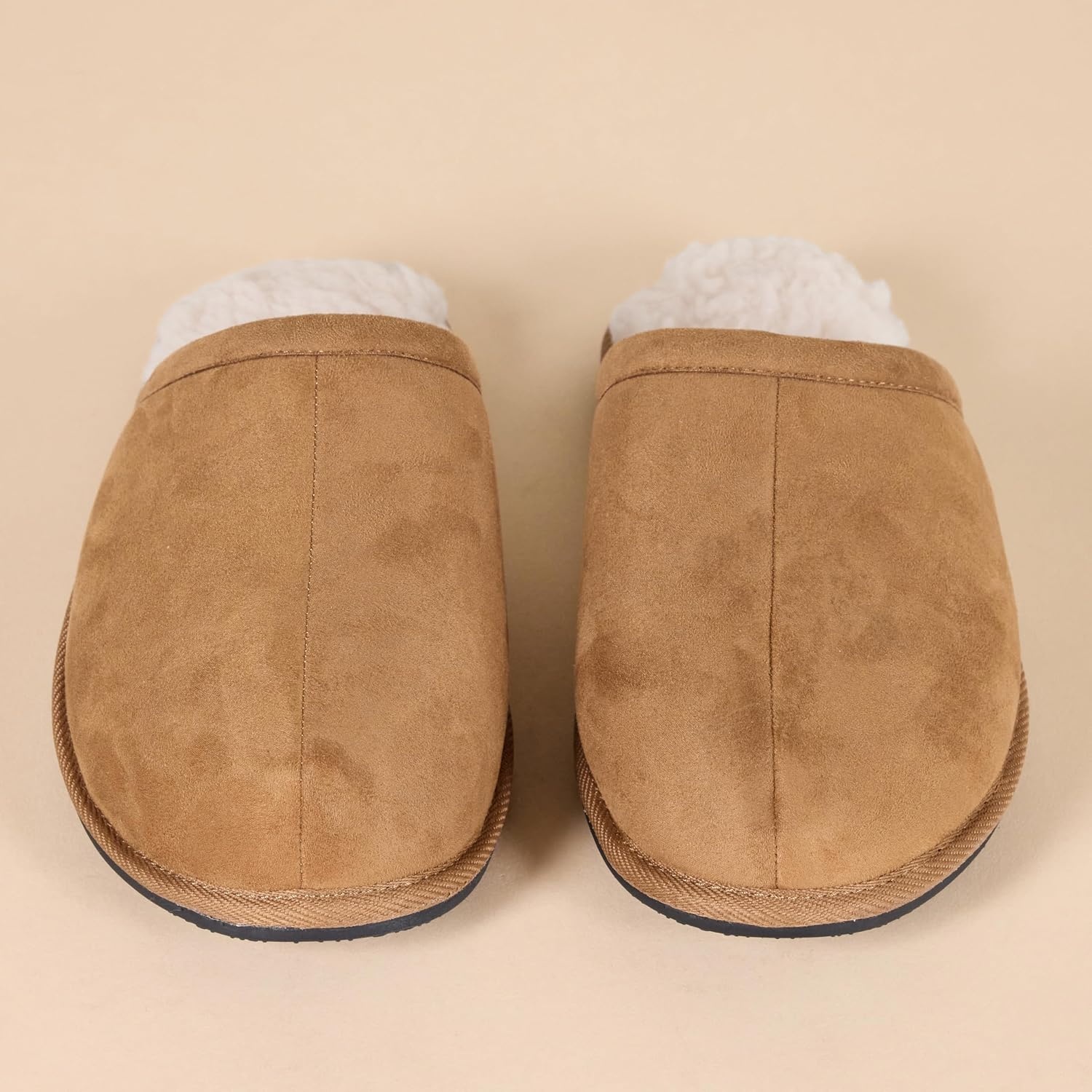 image:imageAmazon Essentials Mens Cozy Non Slip House SlippersChestnut Brown Microsuede